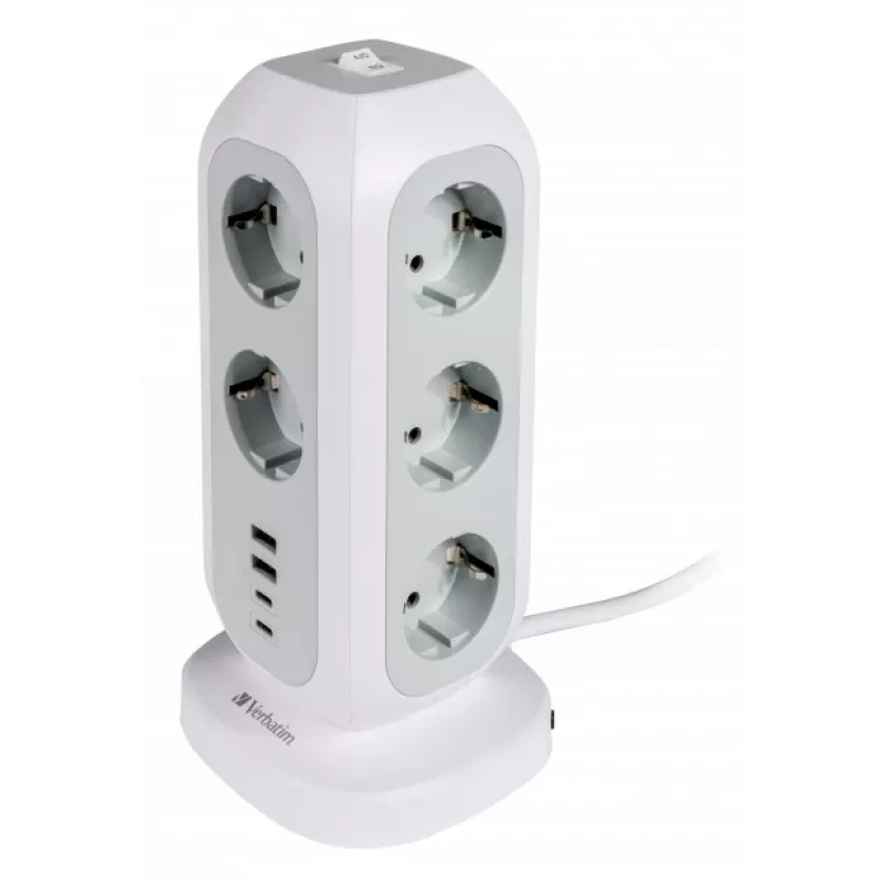 Extensão elétrica Verbatim 49547 11 tomadas AC interior branco