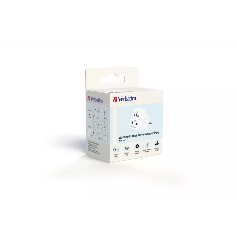 Adaptador de viagem Verbatim World to Europe WTEU-02