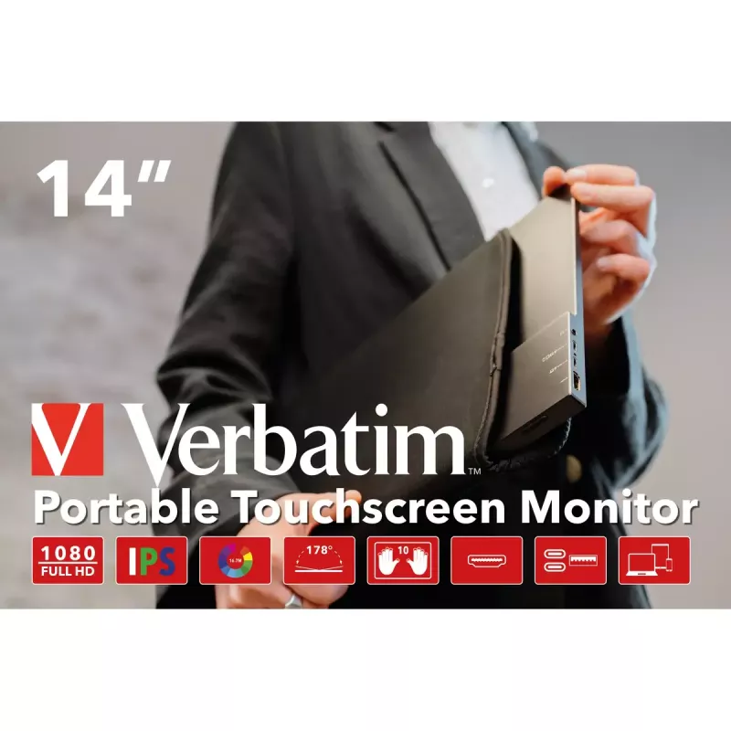 Monitor de computador Verbatim 49591 35,6 cm (14