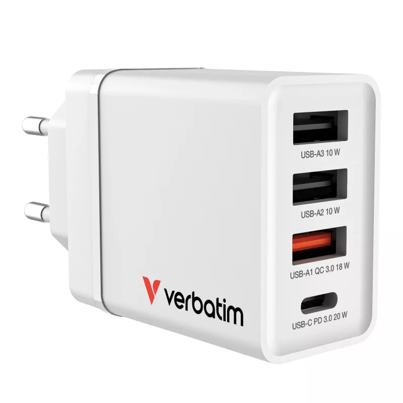 Carregador rápido AC Verbatim 49700 universal branco para interior