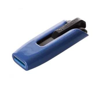 Pen drive Verbatim V3 MAX USB 3.0 128 GB - azul, 128 GB, USB Type-A, 3.2 Gen 1 (3.1 Gen 1), 175 MB/s, Slide, preto, azul