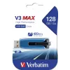 Pen drive Verbatim V3 MAX USB 3.0 128 GB - azul, 128 GB, USB Type-A, 3.2 Gen 1 (3.1 Gen 1), 175 MB/s, Slide, preto, azul