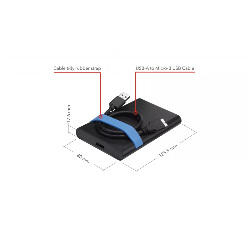 Verbatim Store'N'Go kit de caixa HDD/SSD preto, azul 2,5 polegadas