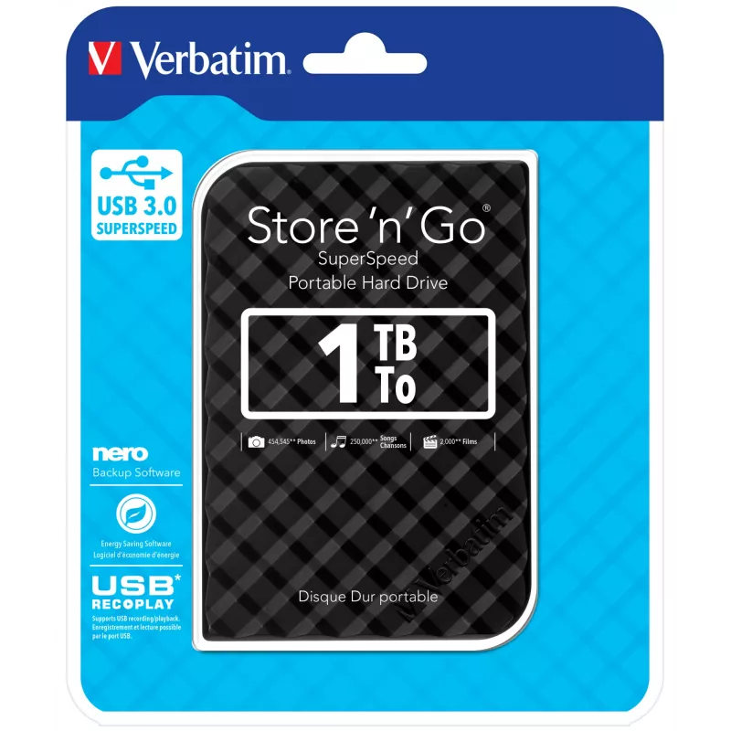 Verbatim Store 'n' Go disco USB 3.0 1 TB preto