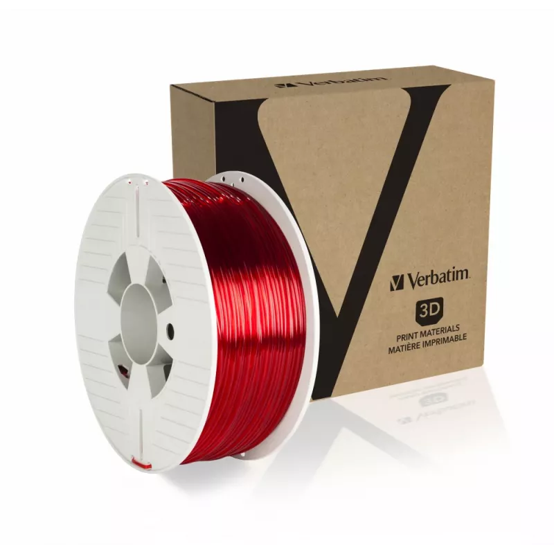 Verbatim 55062 material de impressão 3D poli(tereftalato de etileno glicol) (PETG) vermelho, transparente 1 kg