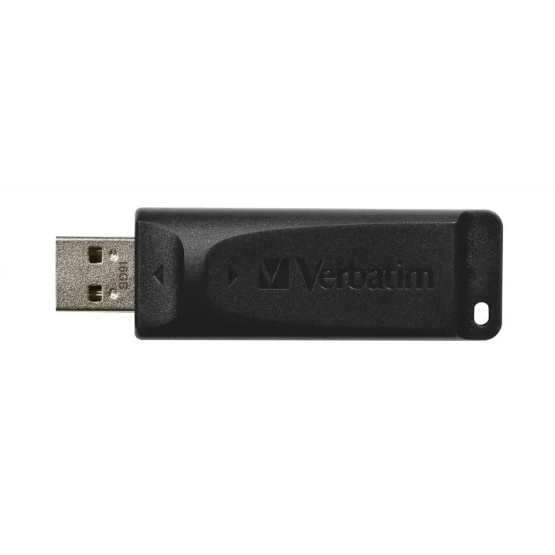 Verbatim Slider - Pen drive 16 GB - preto, 16 GB, USB Type-A, 2.0, 10 MB/s, Slide, preto