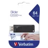 Verbatim Slider - Pen drive 64 GB - preto, 64 GB, USB Type-A, 2.0, 10 MB/s, Slide, preto