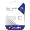 Verbatim Metal Executive – Pen drive 64 GB – prateado, 64 GB, USB Type-A, 2.0, sem tampa, 3,6 g, prateado