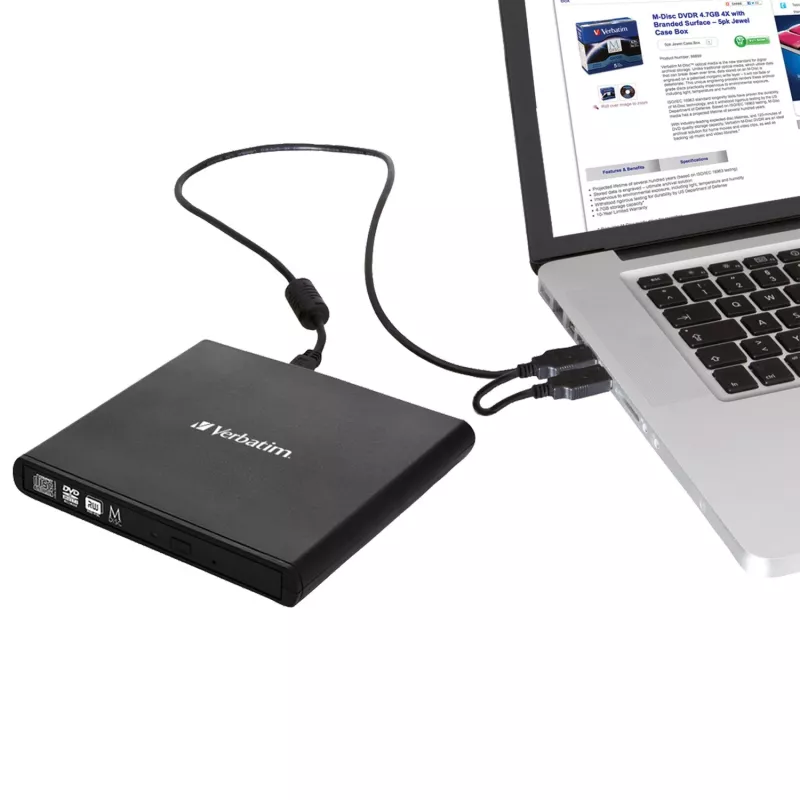Verbatim Slimline Unidade ótica CD/DVD DVD-RW preto