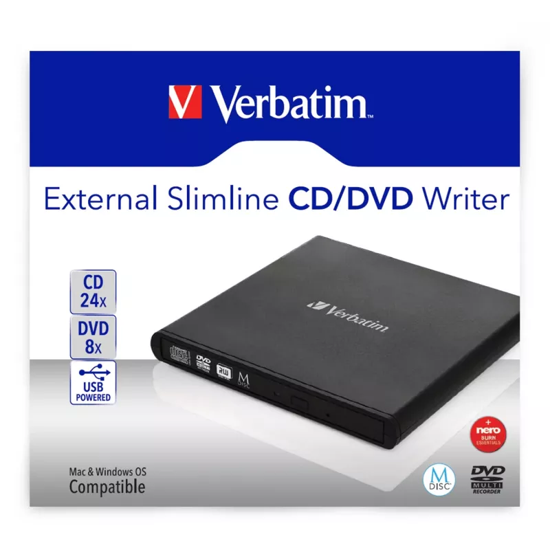 Verbatim Slimline Unidade ótica CD/DVD DVD-RW preto