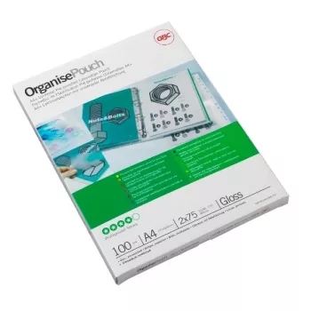 GBC película de plastificação A4+ perfurada 125 mícron, brilhante, A4 Maxi, 228 mm, 0,25 mm, 303 mm, 100 unid.
