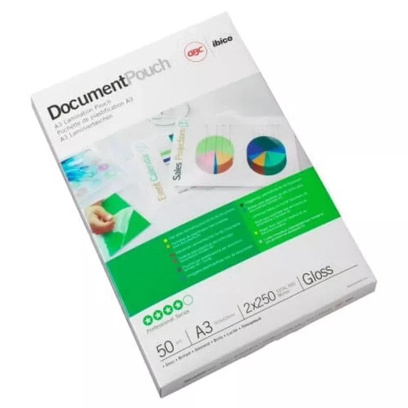 GBC películas de plastificação A3 100 micrómetros, brilhante, transparente, A3, 0,2 mm, 303 mm, 426 mm