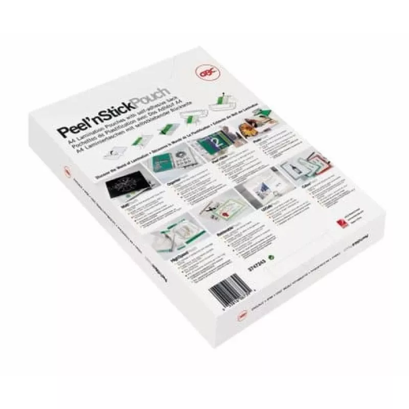 Película de plastificação GBC A3 autoadesiva 75 mícron, brilhante, transparente, A3, 0,075 mm, 303 mm, 426 mm