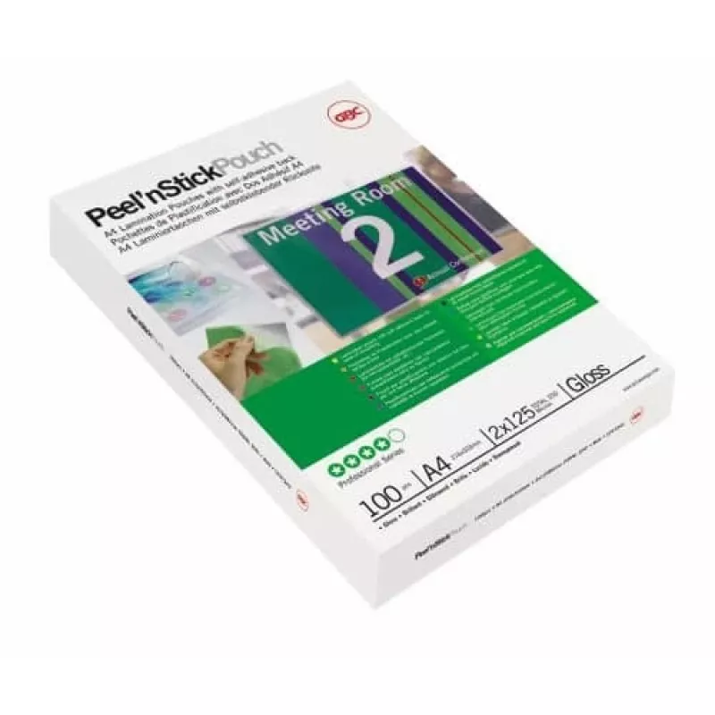 Película de plastificação GBC A3 autoadesiva 75 mícron, brilhante, transparente, A3, 0,075 mm, 303 mm, 426 mm