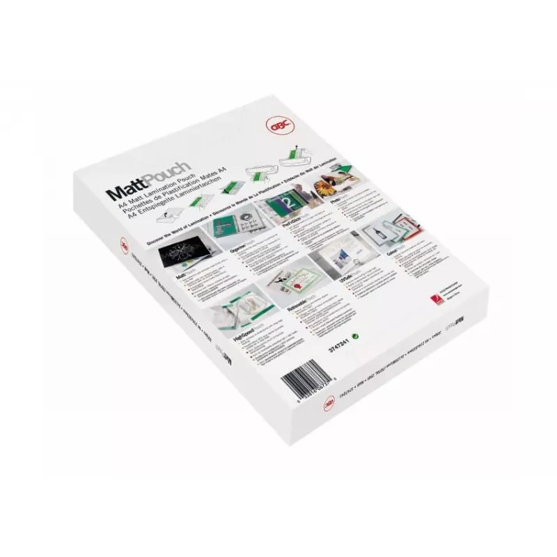 Película de plastificação GBC A3 mate 125 mícron, mate, branco, A3, 0,25 mm, 303 mm, 426 mm