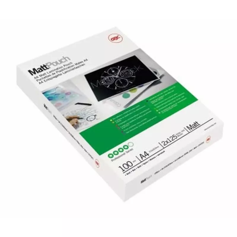 Película de plastificação GBC A3 mate 125 mícron, mate, branco, A3, 0,25 mm, 303 mm, 426 mm
