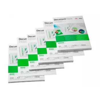 Película de plastificação GBC A3, autoadesiva, 125 mícron, brilhante, transparente, A3, 0,25 mm, 303 mm, 426 mm