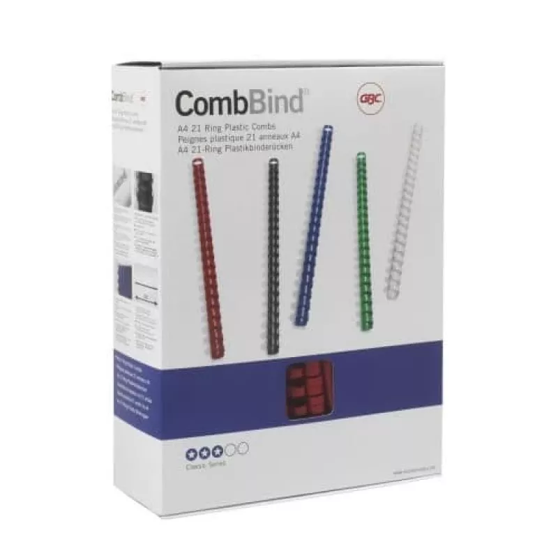 Encadernadores de pente GBC CombBind 51 mm A4 21R, branco, 500 folhas, policloreto de vinilo (PVC), A4, 5,1 cm, 1,23 kg