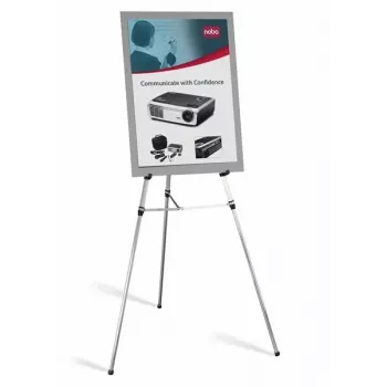 Atril de exposição telescópico Nobo, prateado, alumínio