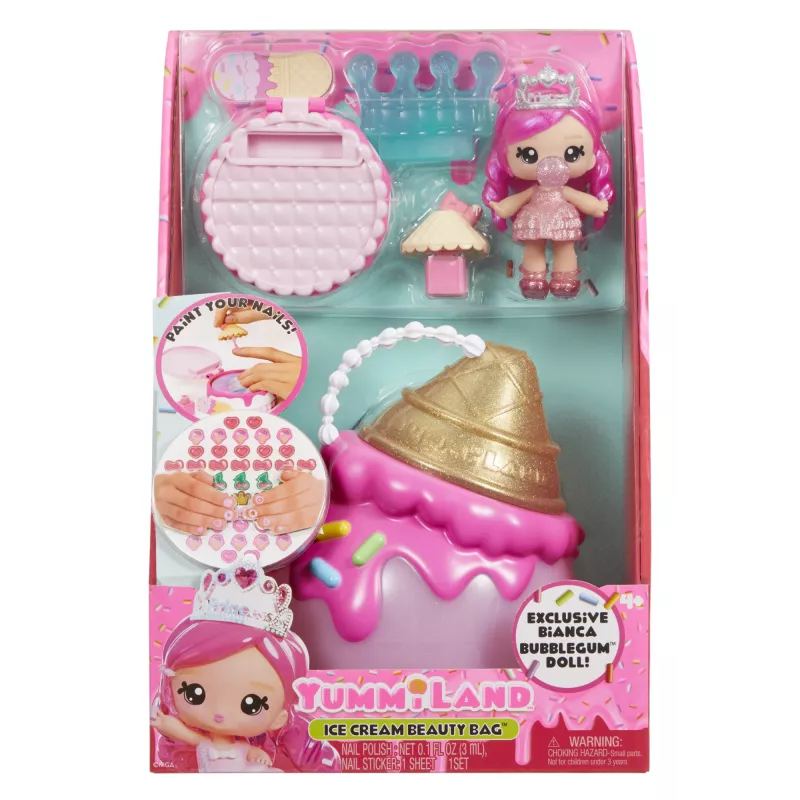 MGA Entertainment Yummiland Beauty Bag Playset + Boneca Lip Gloss - Ice Cream Beauty Bag