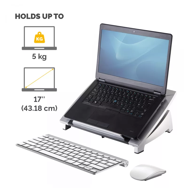 Suporte para portátil Fellowes Office Suites, preto, 43,2 cm (17 polegadas), 5 kg, 140 - 190 mm, 382 mm, 290 mm