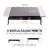 Suporte para monitor de computador Fellowes com 5 regulações de altura - elevação de monitor Office Suites com compartimento de arrumação - suporte para monitor ergonómico ajustável para computador - peso máx. 36 kg/tamanho máx. 28 polegadas - grafite