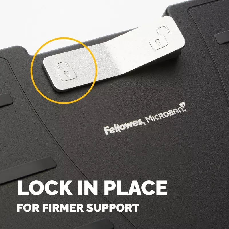 Repousa-pés para debaixo da secretária Fellowes – repousa-pés Office Suites, repousa-pés ergonómico com 3 posições de altura ajustáveis e tecnologia antibacteriana – repousa-pés para escritório e casa – preto