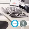 Tapete de rato com apoio de pulso Fellowes Mouse Mat Wrist Support - tapete de rato em espuma viscoelástica com almofada macia - tapete de rato ergonómico para computador, portátil, home office - compatível com ratos laser e óticos - prata