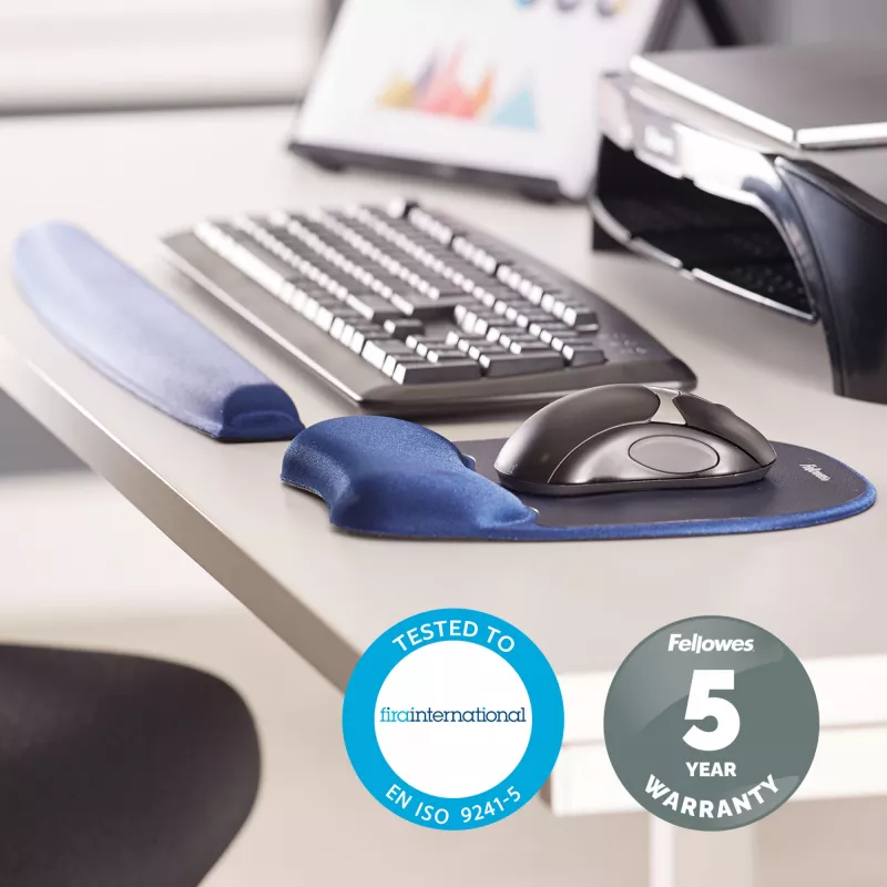 Apoio de pulso Fellowes 9178401 em gel, poliuretano azul