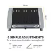 Suporte para portátil de secretária Fellowes – suporte para portátil ajustável Office Suites Plus para casa e escritório – elevação de portátil com 5 regulações de altura – tamanho máx. de ecrã 17 polegadas, peso máx. 5 kg – preto/prateado
