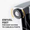 Suporte para portátil de secretária Fellowes – suporte para portátil ajustável Office Suites Plus para casa e escritório – elevação de portátil com 5 regulações de altura – tamanho máx. de ecrã 17 polegadas, peso máx. 5 kg – preto/prateado