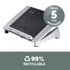 Suporte para portátil de secretária Fellowes – suporte para portátil ajustável Office Suites Plus para casa e escritório – elevação de portátil com 5 regulações de altura – tamanho máx. de ecrã 17 polegadas, peso máx. 5 kg – preto/prateado