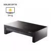 Suporte para monitor de computador Fellowes com 3 regulações de altura - elevação de monitor Designer Suites com compartimento de arrumação - suporte para monitor ergonómico ajustável para computador - peso máx. 18 kg / tamanho máx. 21 polegadas - preto/branco pérola