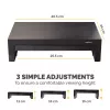 Suporte para monitor de computador Fellowes com 3 regulações de altura - elevação de monitor Designer Suites com compartimento de arrumação - suporte para monitor ergonómico ajustável para computador - peso máx. 18 kg / tamanho máx. 21 polegadas - preto/branco pérola
