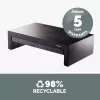 Suporte para monitor de computador Fellowes com 3 regulações de altura - elevação de monitor Designer Suites com compartimento de arrumação - suporte para monitor ergonómico ajustável para computador - peso máx. 18 kg / tamanho máx. 21 polegadas - preto/branco pérola