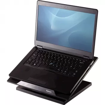 Suporte para portátil Fellowes Designer Suites, suporte para portátil, preto, plástico, 43,2 cm (17 polegadas), 11,3 kg, FIRA International, EN ISO 9241-5