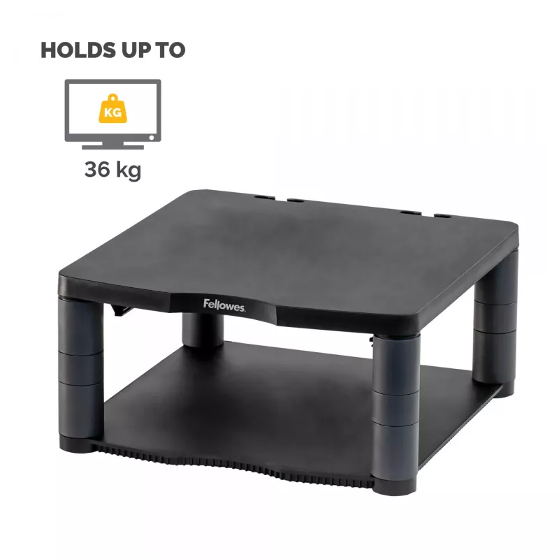 Suporte para monitor Fellowes Premium grafite, autónomo, 36 kg, 53,3 cm (21 polegadas), regulação de altura, grafite