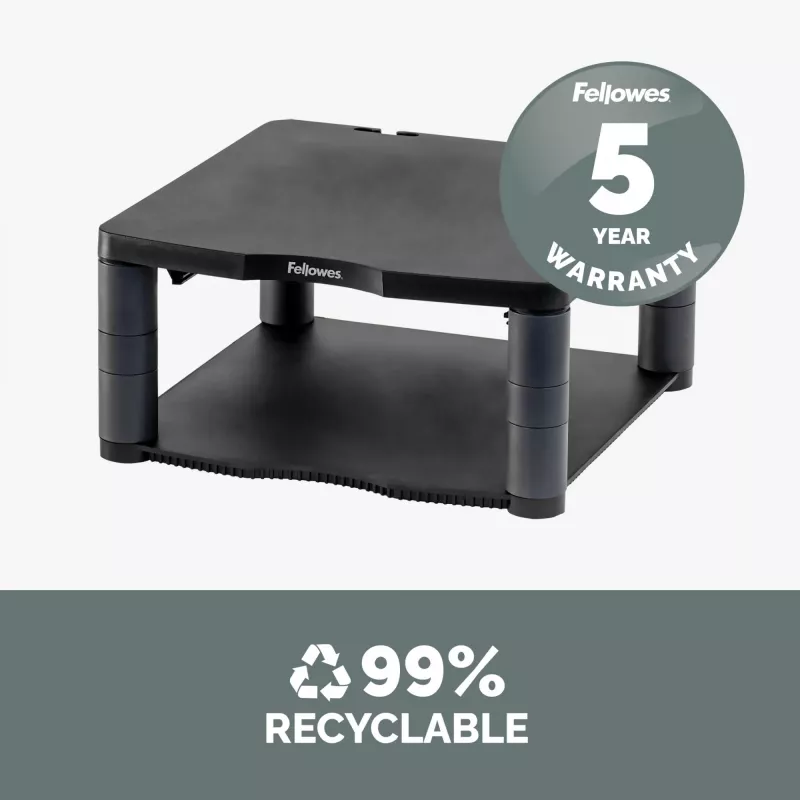 Suporte para monitor Fellowes Premium grafite, autónomo, 36 kg, 53,3 cm (21 polegadas), regulação de altura, grafite