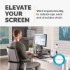 Suporte para monitor de computador Fellowes com 3 regulações de altura – Premium Monitor Riser Plus com gestão de cabos – suporte para monitor ergonómico ajustável para computador – peso máx. 36 kg / tamanho máx. 21 polegadas – grafite