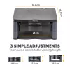 Suporte para monitor de computador Fellowes com 3 regulações de altura – Premium Monitor Riser Plus com gestão de cabos – suporte para monitor ergonómico ajustável para computador – peso máx. 36 kg / tamanho máx. 21 polegadas – grafite