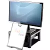 Suporte para monitor de computador Fellowes com 3 regulações de altura – Premium Monitor Riser Plus com gestão de cabos – suporte para monitor ergonómico ajustável para computador – peso máx. 36 kg / tamanho máx. 21 polegadas – grafite