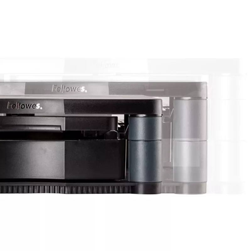 Suporte para monitor de computador Fellowes com 3 regulações de altura – Premium Monitor Riser Plus com gestão de cabos – suporte para monitor ergonómico ajustável para computador – peso máx. 36 kg / tamanho máx. 21 polegadas – grafite