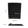 Apoio de pulso para tapete de rato Fellowes - tapete de rato Health-V com proteção antibacteriana - tapete de rato ergonómico para computador, portátil, home office - preto