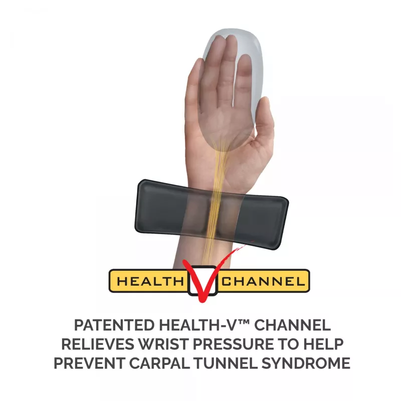 Apoio de pulso para tapete de rato Fellowes - tapete de rato Health-V com proteção antibacteriana - tapete de rato ergonómico para computador, portátil, home office - preto