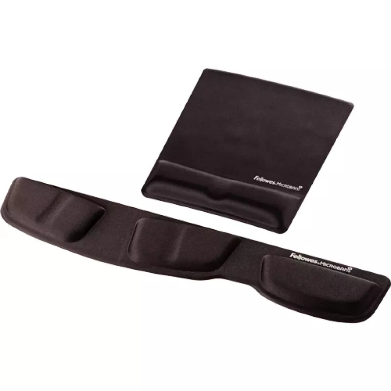 Apoio de pulso para tapete de rato Fellowes - tapete de rato Health-V com proteção antibacteriana - tapete de rato ergonómico para computador, portátil, home office - preto