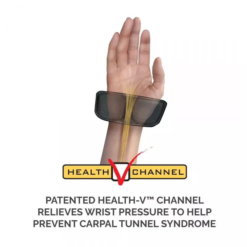 Fellowes apoio de pulso para teclado - apoio de pulso Health-V com proteção antibacteriana - apoio de pulso ergonómico para computador, portátil, home office - preto