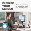 Suporte para monitor de computador Fellowes com 3 alturas ajustáveis - elevação de monitor Smart Suites - suporte para monitor ergonómico ajustável para computador - peso máx. 10 kg/tamanho máx. 21 polegadas - preto
