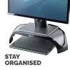 Suporte para monitor de computador Fellowes com 3 alturas ajustáveis - elevação de monitor Smart Suites - suporte para monitor ergonómico ajustável para computador - peso máx. 10 kg/tamanho máx. 21 polegadas - preto
