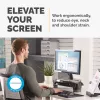 Suporte para monitor de computador Fellowes com 3 alturas ajustáveis – Smart Suites Monitor Riser Plus com arrumação – suporte para monitor ergonómico ajustável para computador – peso máx. 10 kg/tamanho máx. 21 polegadas – preto