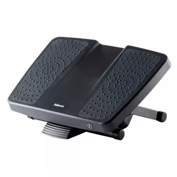 Repousa-pés Fellowes para debaixo da secretária – repousa-pés ergonómico Professional Series com 3 alturas ajustáveis e superfície de massagem – banco repousa-pés para escritório e casa – preto